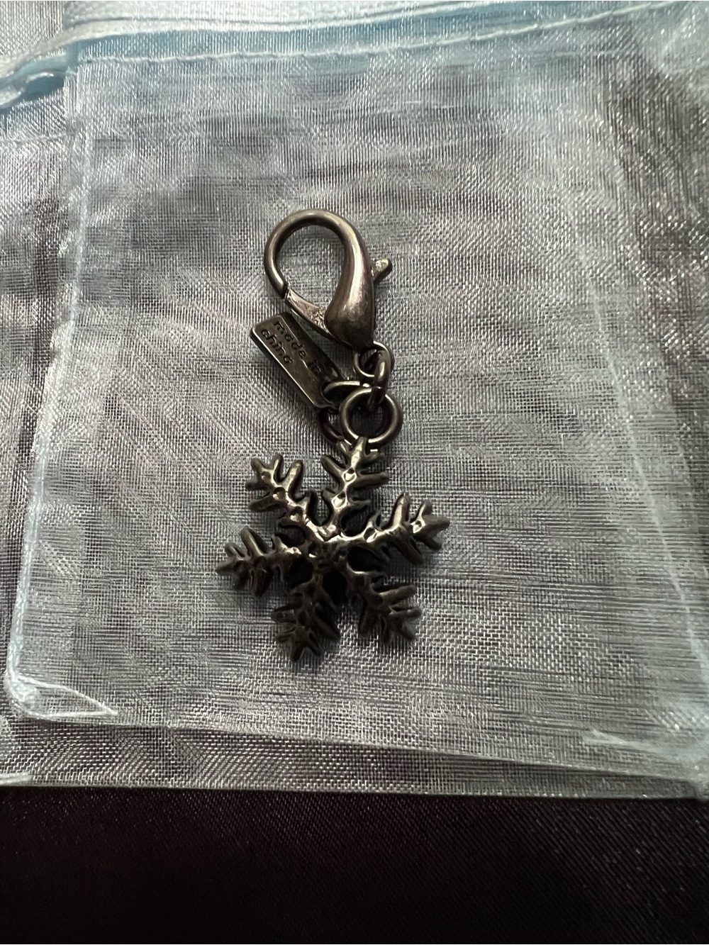 Coach Gun-Metal Style Snowflake Charm - Picture 2 of 3